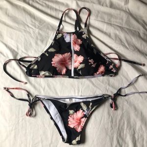tropical print two piece